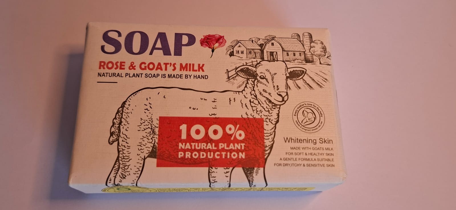 Rose Goat Milk Soap Bar – Gentle Moisturizing Soap with a Delicate Rose Scent.