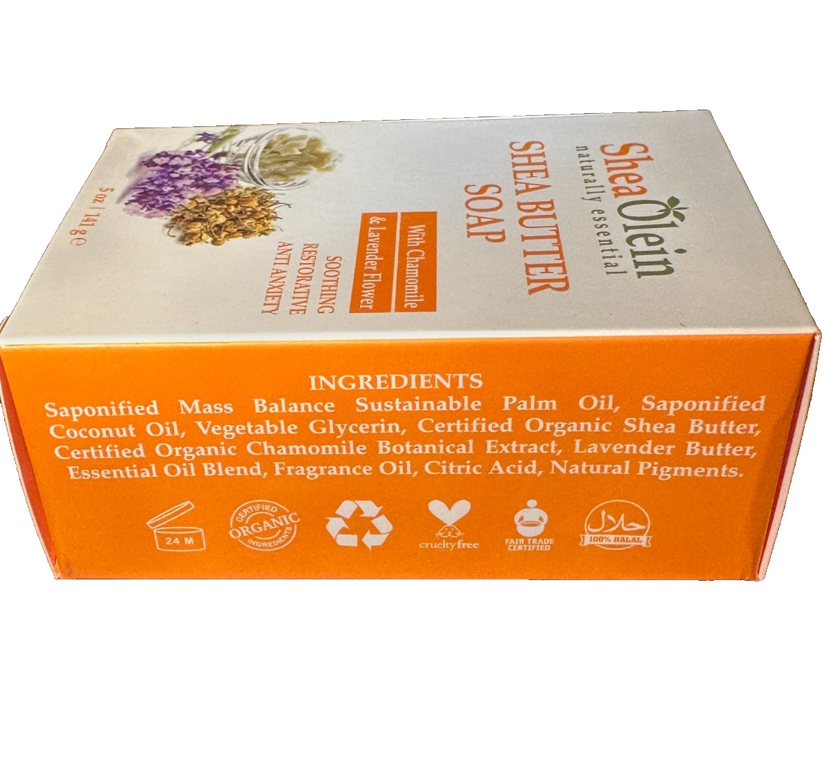 Shea Olein Shea Butter Soap with Chamomile & Lavender Flower 5oz 6 Bars