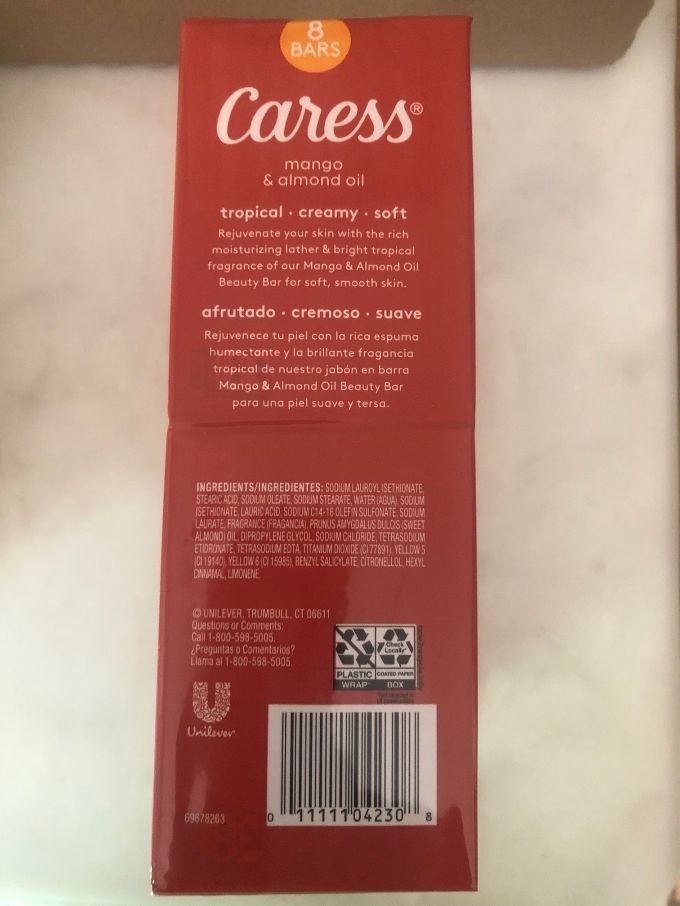 8 Bars Caress Soap Mango & Almond Oil REJUVENATING Beauty Bars 3.75oz