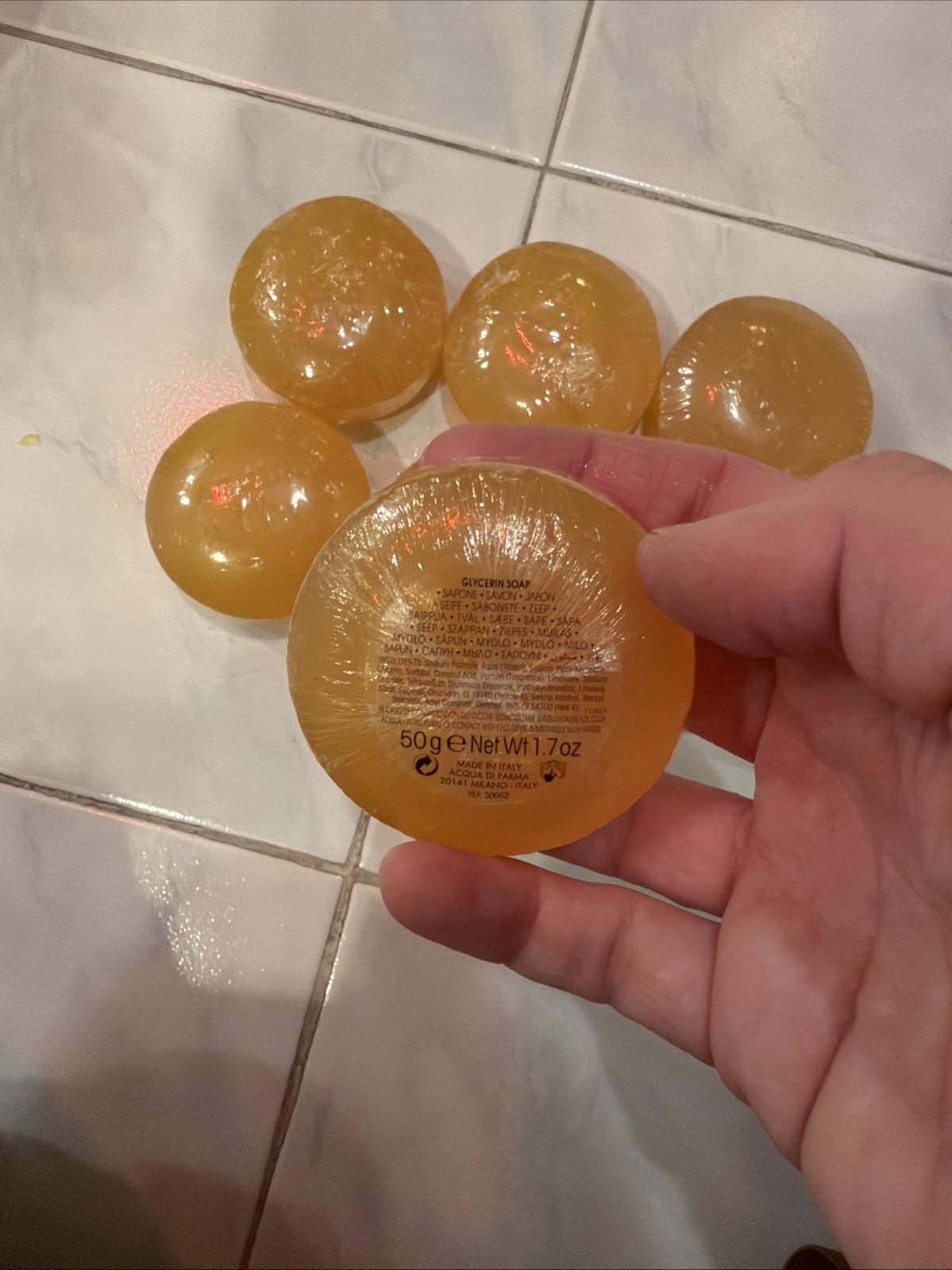 New Lot of 7 – Acqua di Parma Glycerin Soap Bar – Travel Size 1.7 oz