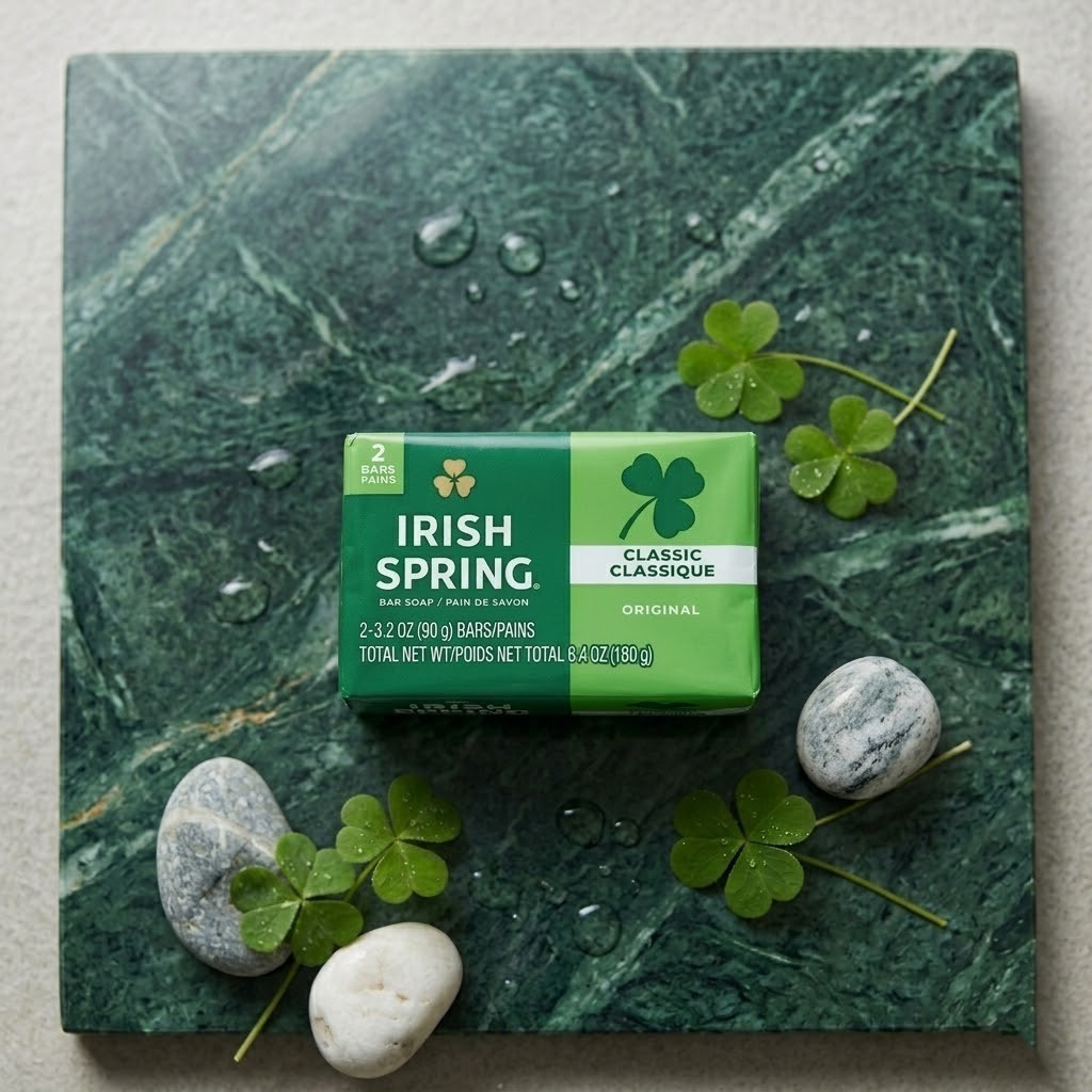 Irish Spring Bar Soap Original Clean, (Classic / Classique) 2 Bars 3.2Oz(90g)