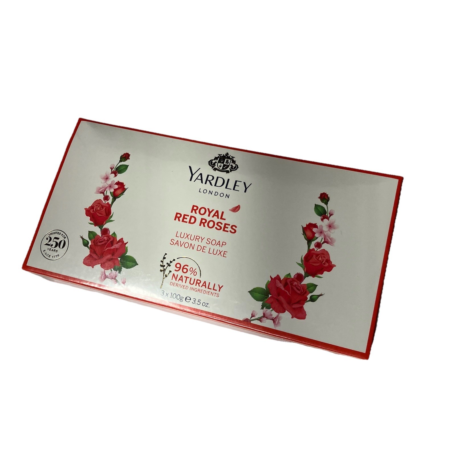 Yardley London Royal Red Roses Luxury Bar Soap (3.5 oz) Bath & Body Bar 3 Pack