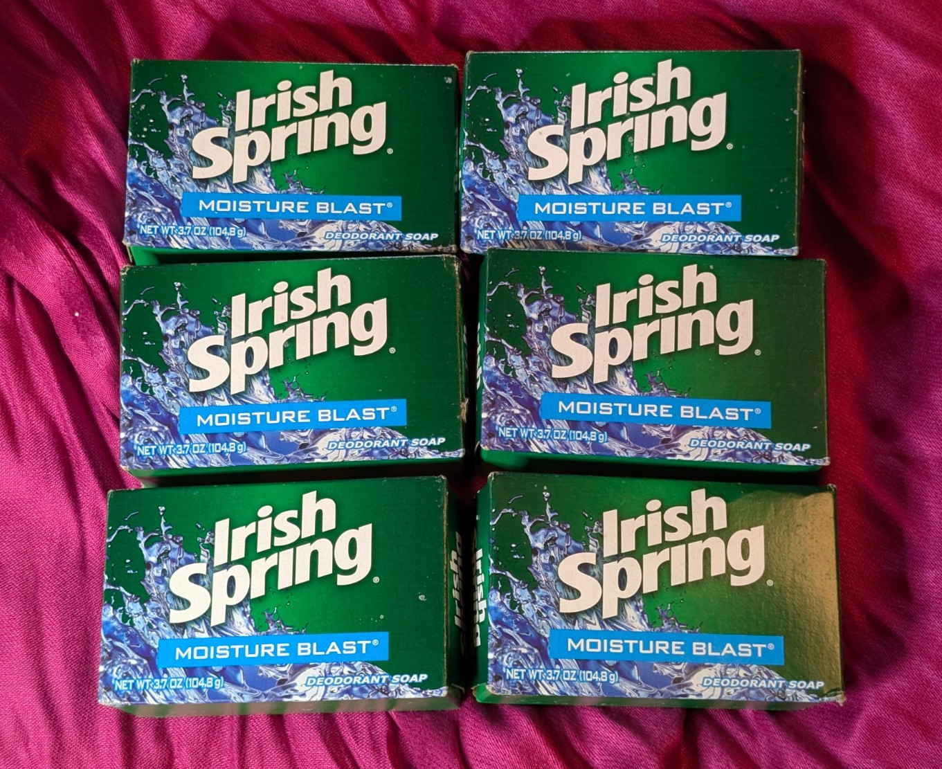 Lot of 6 Vintage Irish Spring Moisture Blast Deodorant 3.7 oz Soap bars – Rare