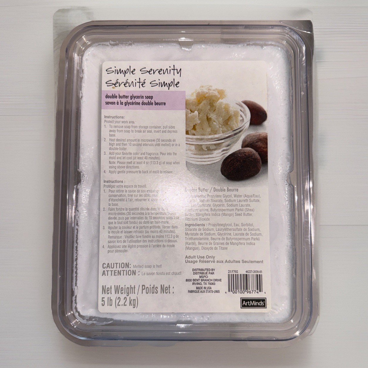 Simple Serenity Double Butter Glycerin Soap-5lb