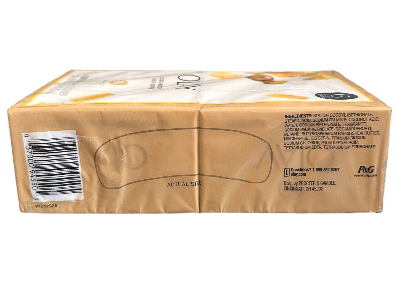 Olay Ultra Moisture Shea Butter Beauty Bar Vitamin B3 Complex, 3.75 oz, 6 Pack