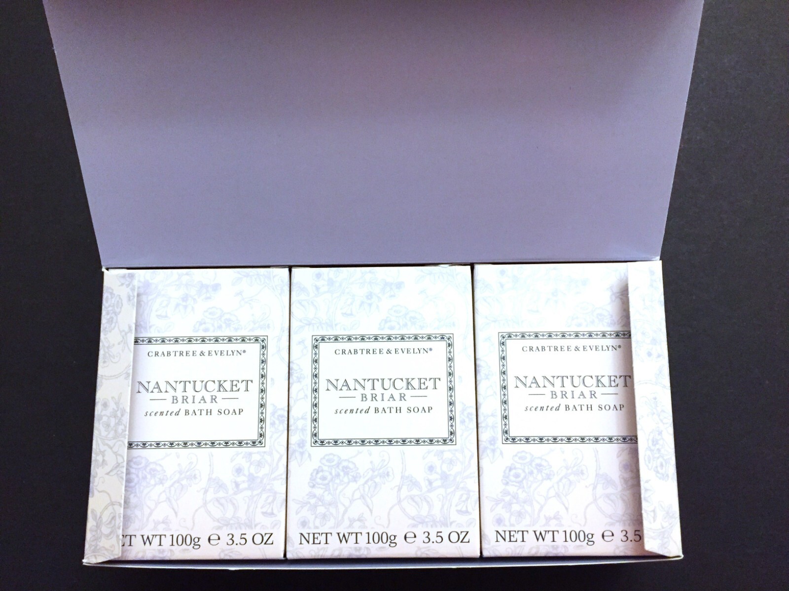 Crabtree & Evelyn Nantucket Briar Scented Bath Soap Set of 3 Bars 3.5 oz 100g Ea