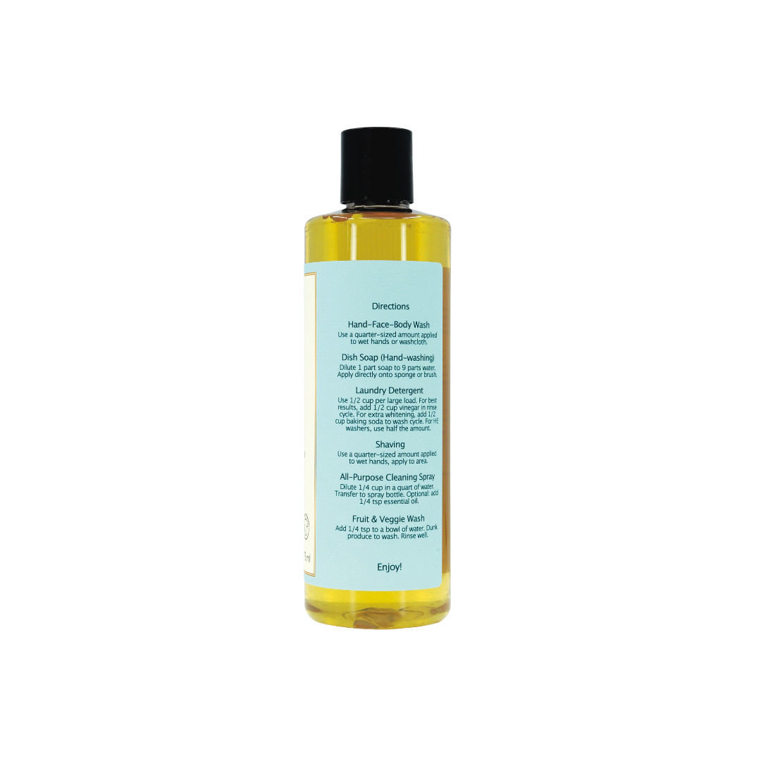 Liquid Castile Soap (Pump Cap) – Organic Ingredients, Gentle For Sensitive Skin
