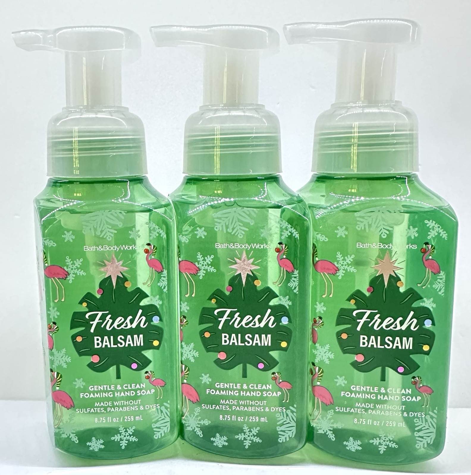 3-PCS BATH & BODY WORKS FRESH BALSAM GENTLE FOAMING HAND SOAP 8.75 FL OZ NEW!