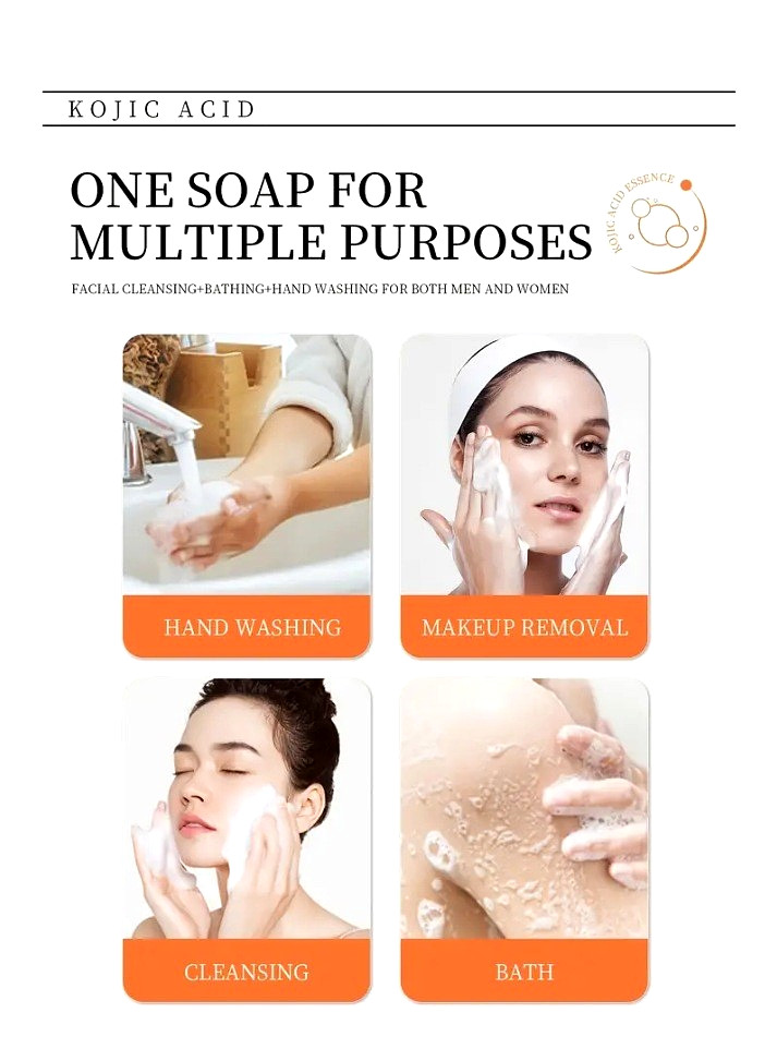 2 Pack Kojic Acid Soap Dark Spot Remover Soap Bars With Vitamin C & E 100g/PACK