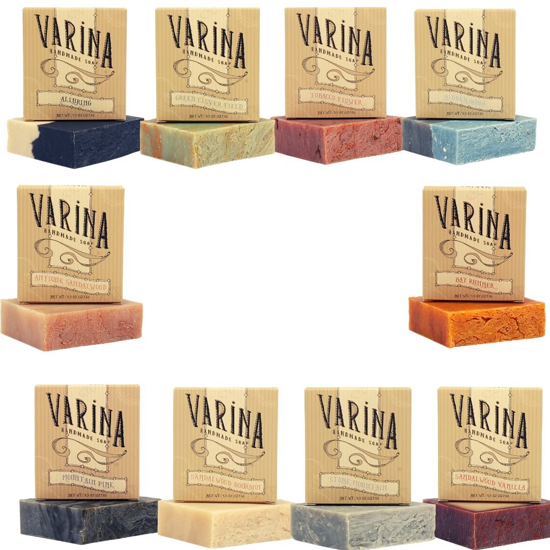 Natural Bar Soap for Men – 10 Pack Variety, Organic and Paraben-Free Cleansing
