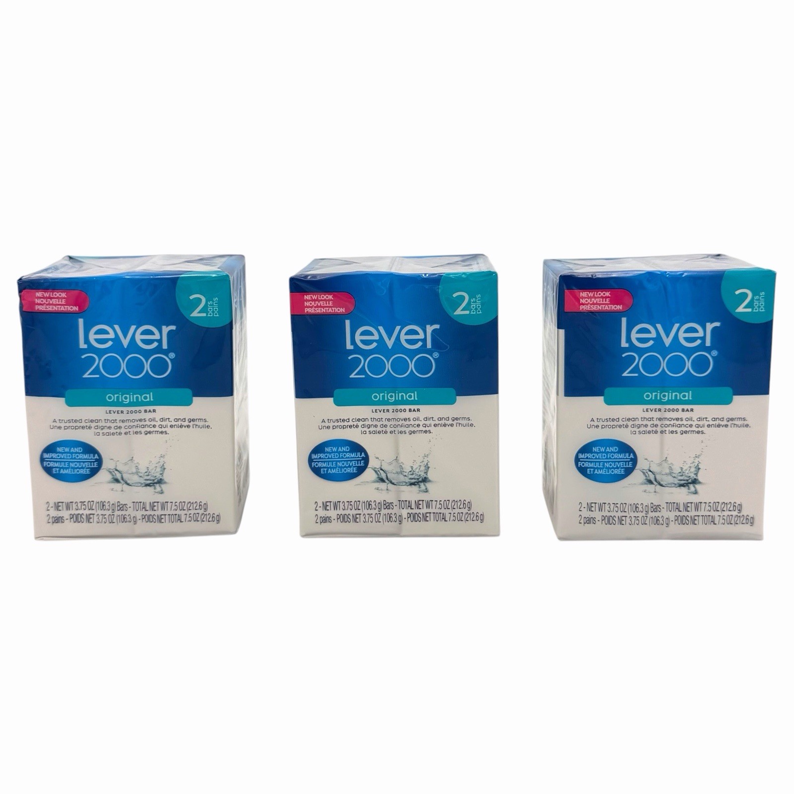 Lever 2000 Original Bar Soap – 3 Pack of two 3.75 oz Bars, Six Bars Total!!