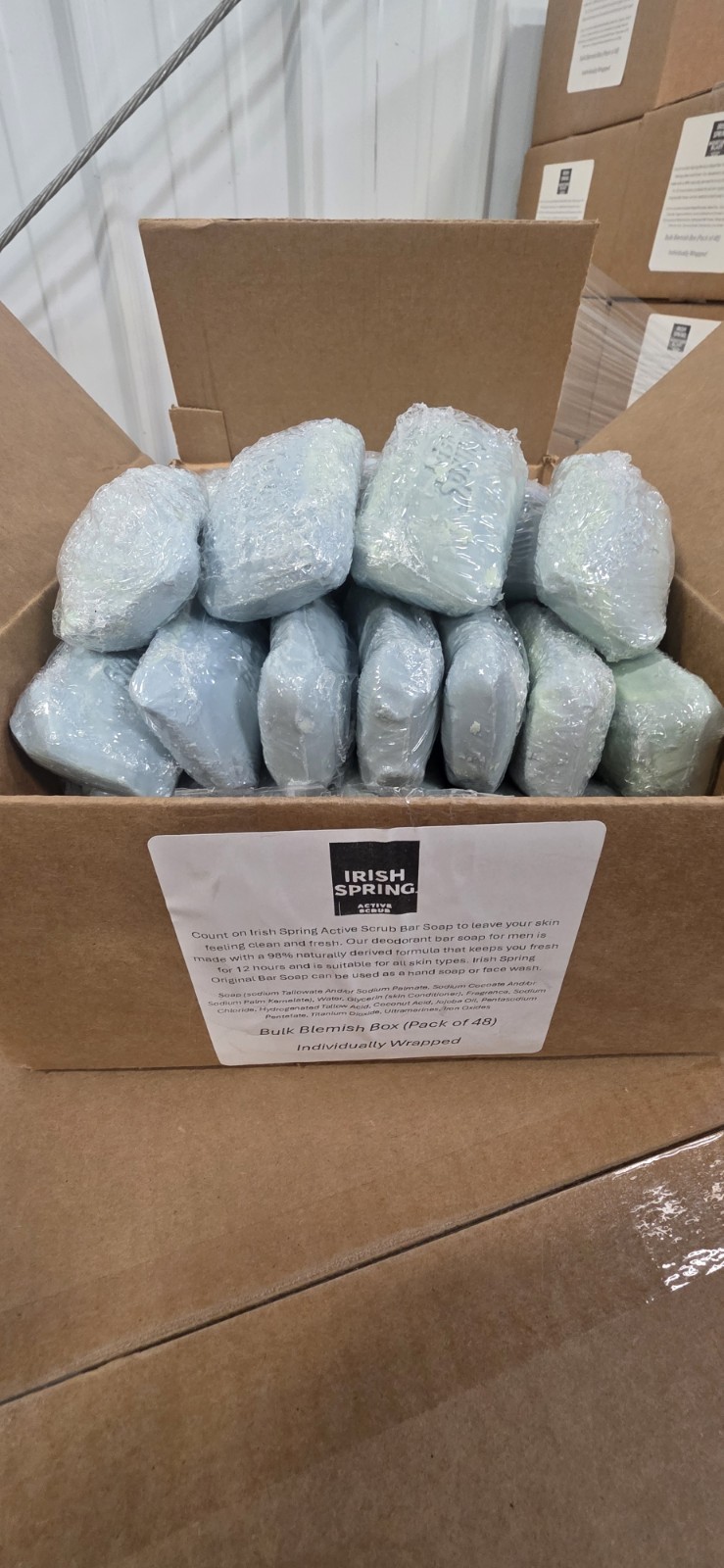 48x Irish Spring Original Active Scrub Bar Soap 4oz NO Flaxseed (Lot of 48 Bars)