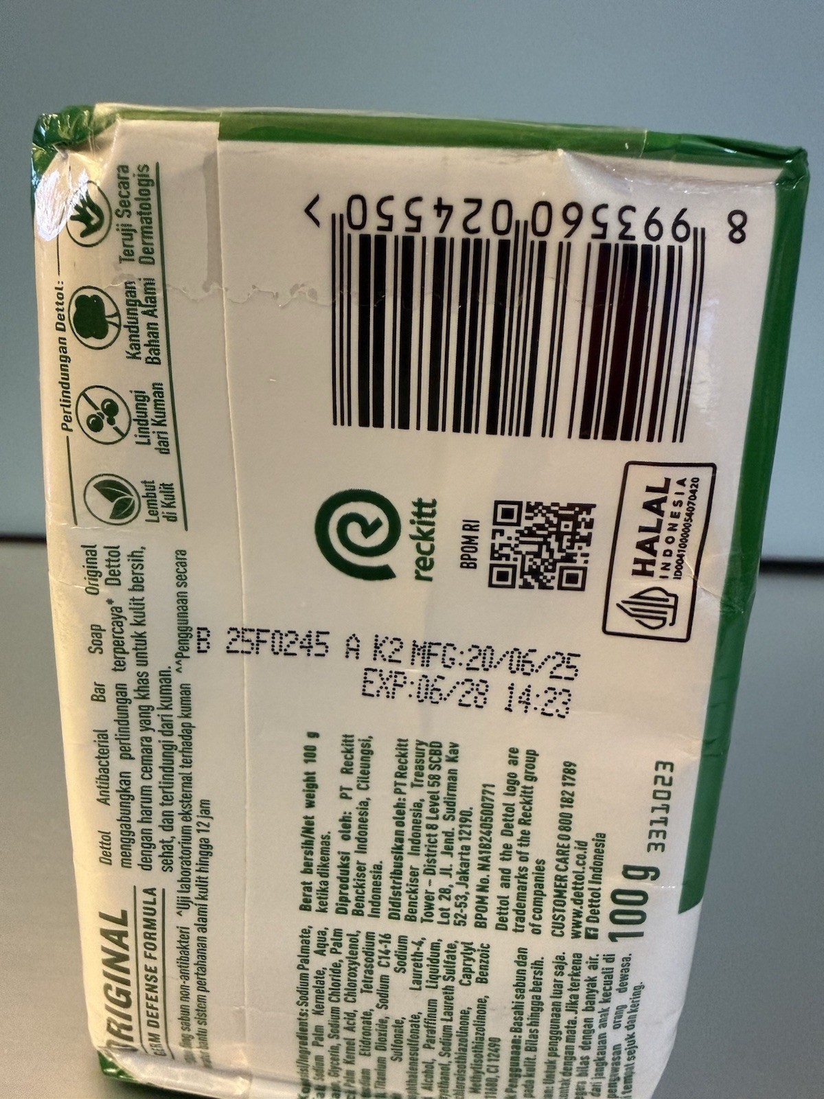 Dettol Anti Bacterial Original Soap 100g Twin Pack Dermatologically Tested