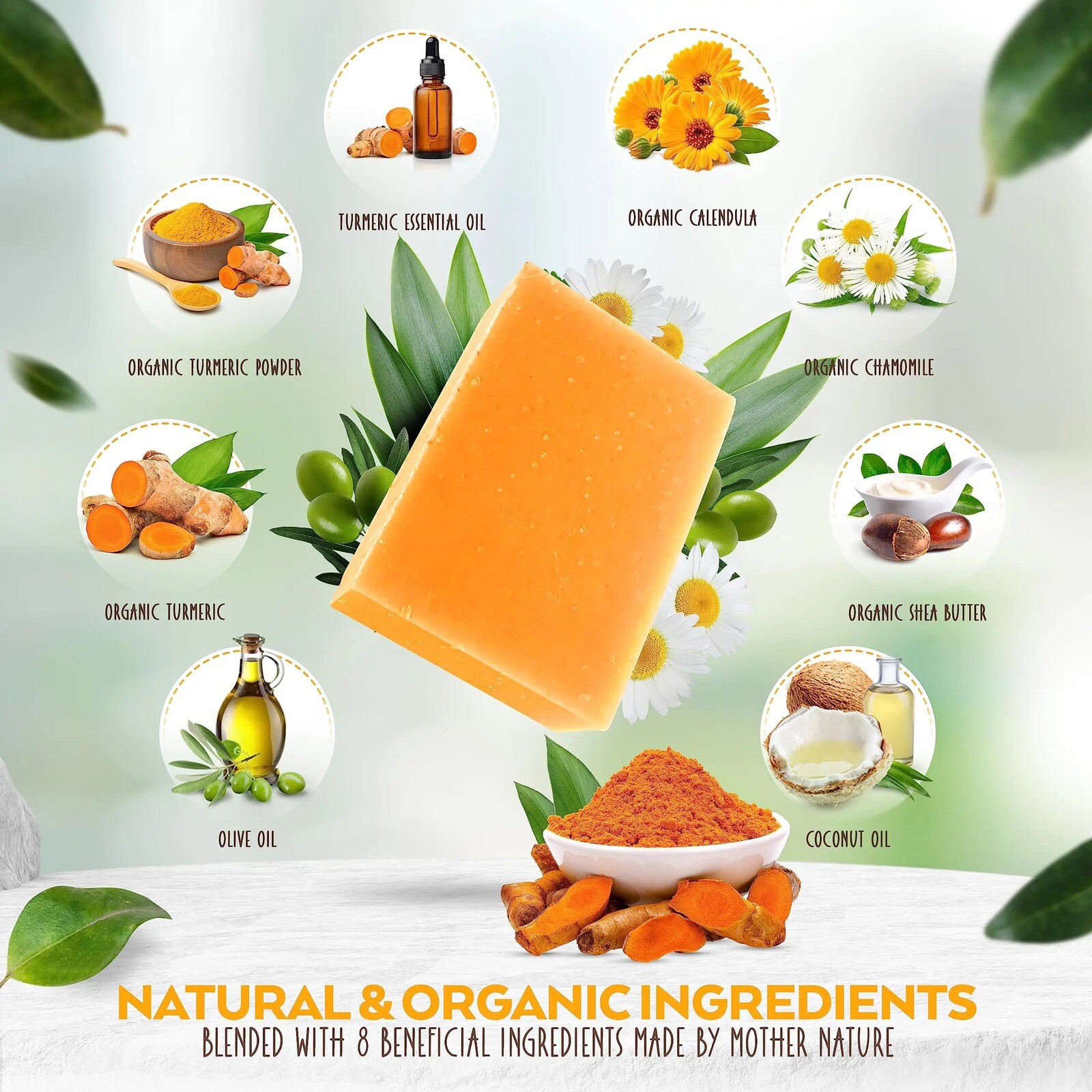 Turmeric Oil Lightening Kojic Acid Soap 3 Big Bars x 100g (300g)