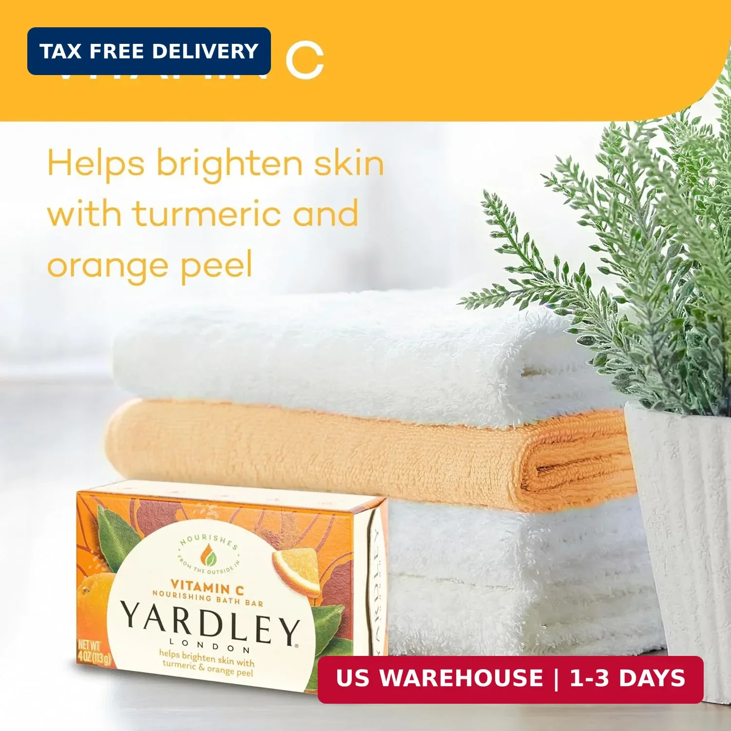 Yardley, London Vitamin C Bath Bar, 4 Ounce