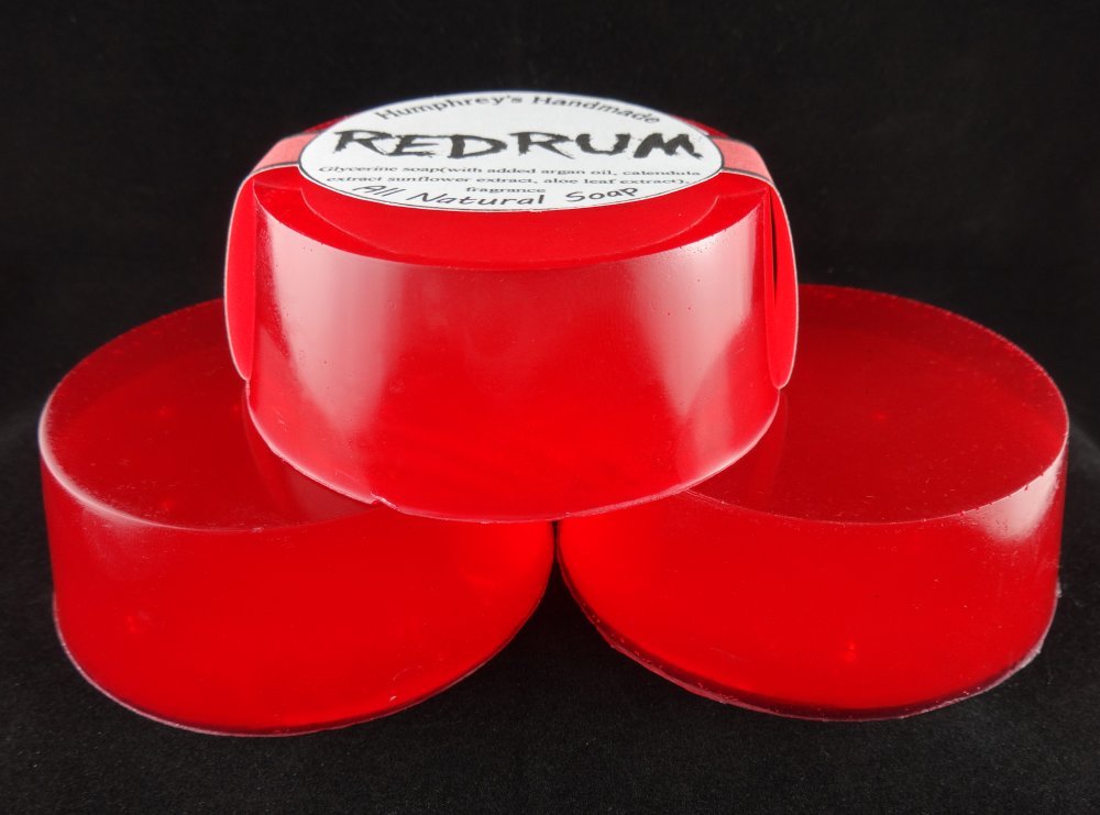 REDRUM Bay Rum Soap Red Glycerin Men’s Shaving Bar, Argan Oil Beard Wash Horror