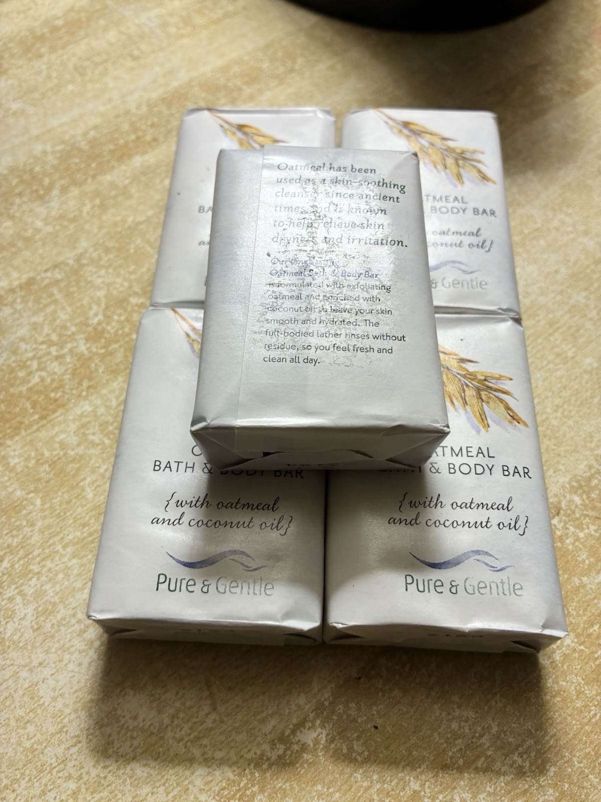 PURE & GENTLE Oatmeal Bath & Body Bar Soap Natural Coconut Oil Bulk NEW