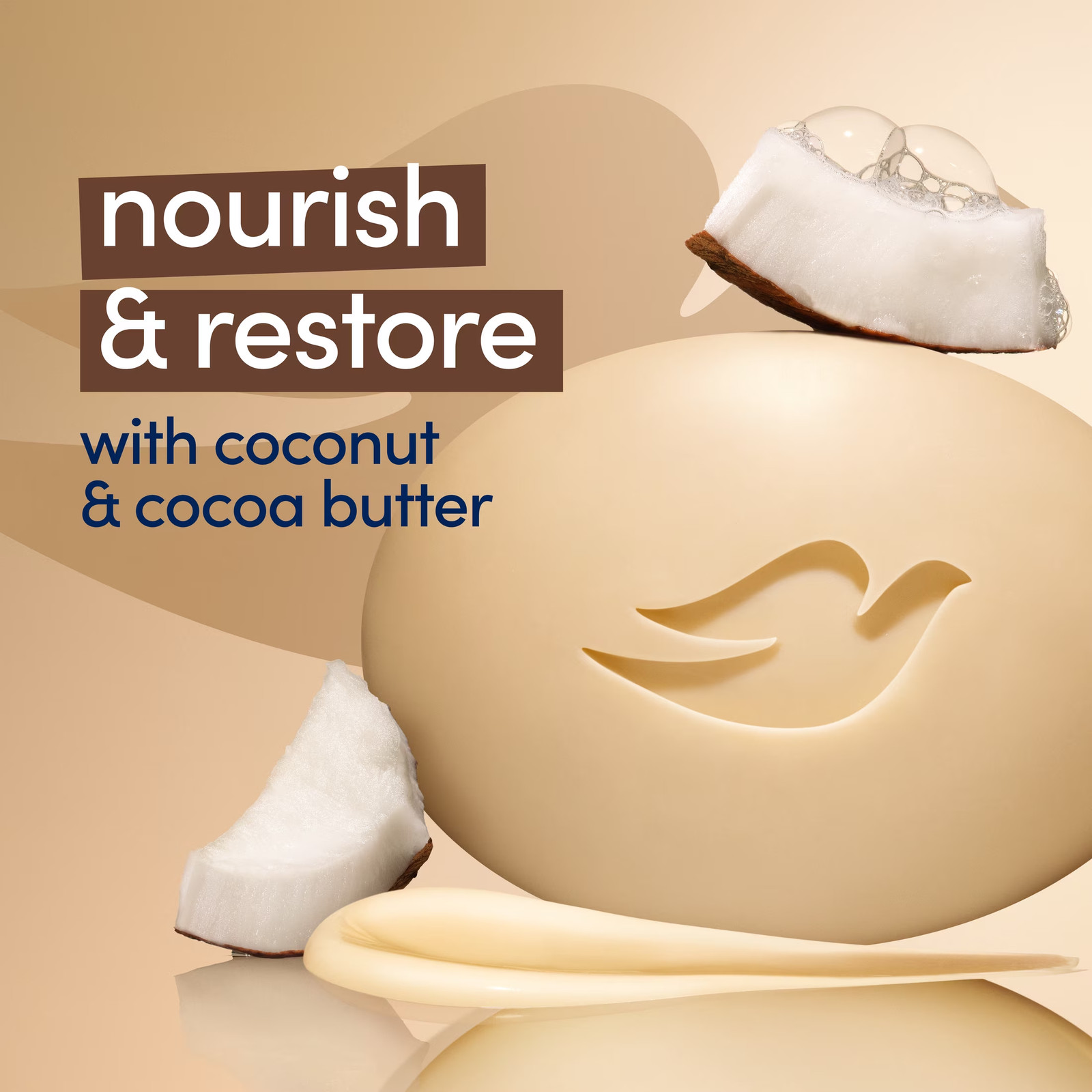 Beauty Bar Soap for Restored Skin, Restoring Coconut & Cocoa Butter, Nourishes S