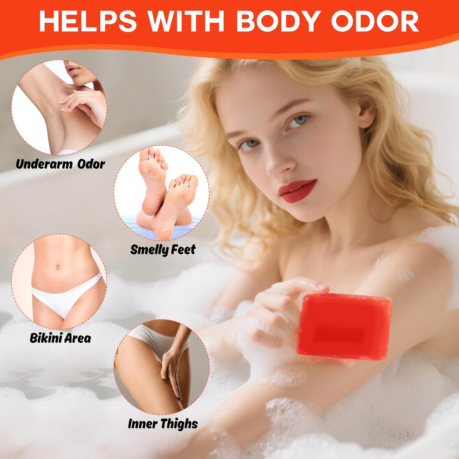 3 PCS Persimmon Soap Bar for Body Odor Control, Natural Body Bar Soap for Old Pe