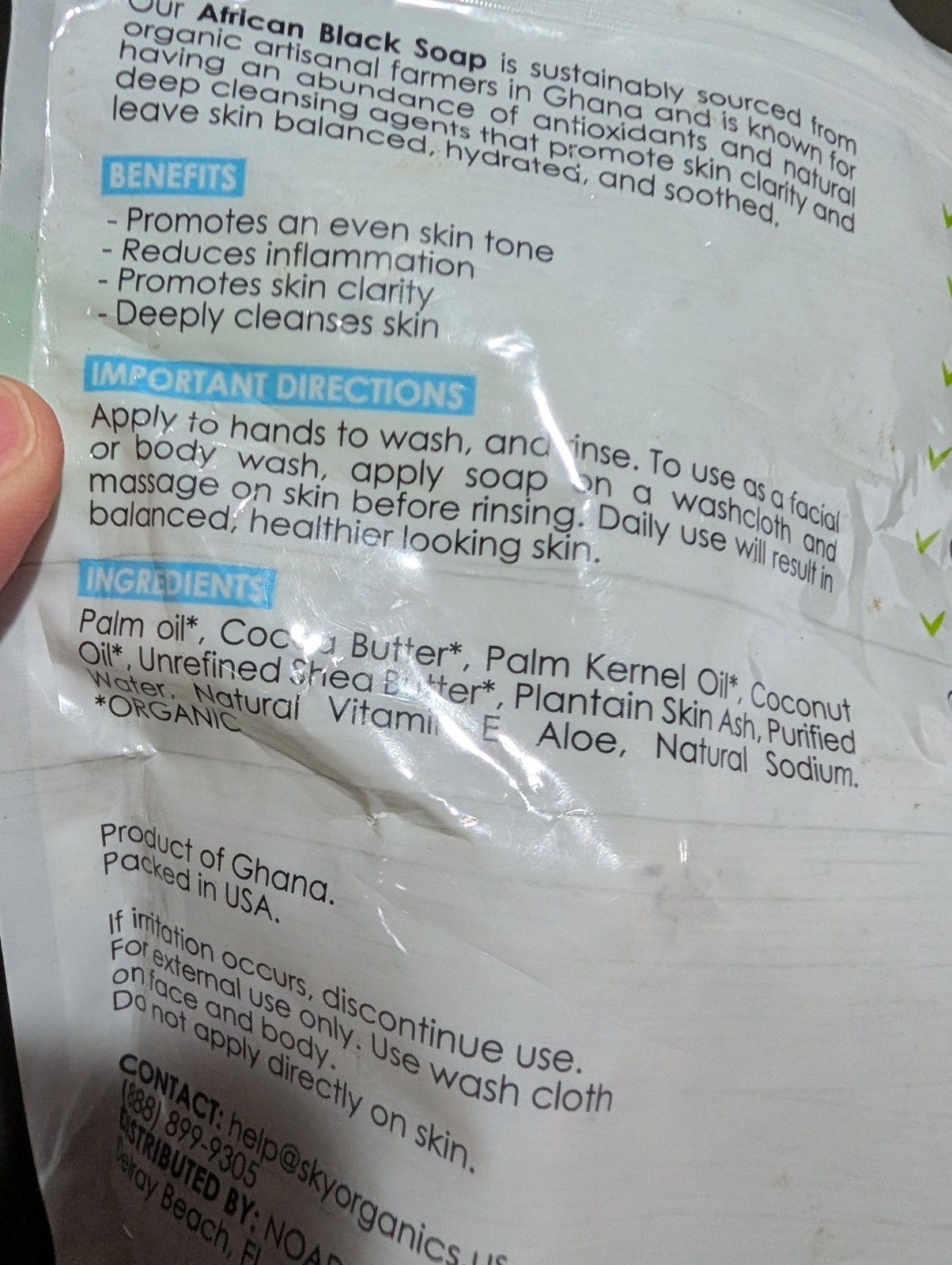 Sky Organics All-Natural African Black Soap – Brown 1lb New Package Opened