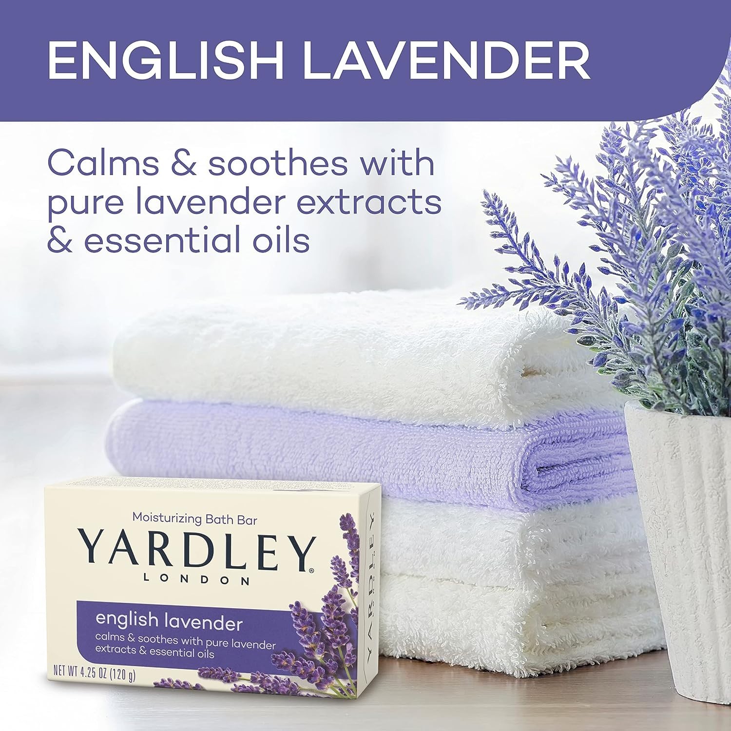 London English Lavender Essential Oils Soap Bar 4.25 oz 1 Pack