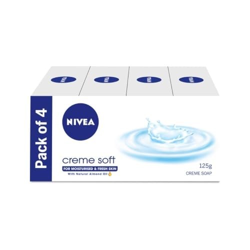 Nivea Creme Soft Soap 125g Pack of 4 Moisturizing Cream Bath Bars Fresh FS
