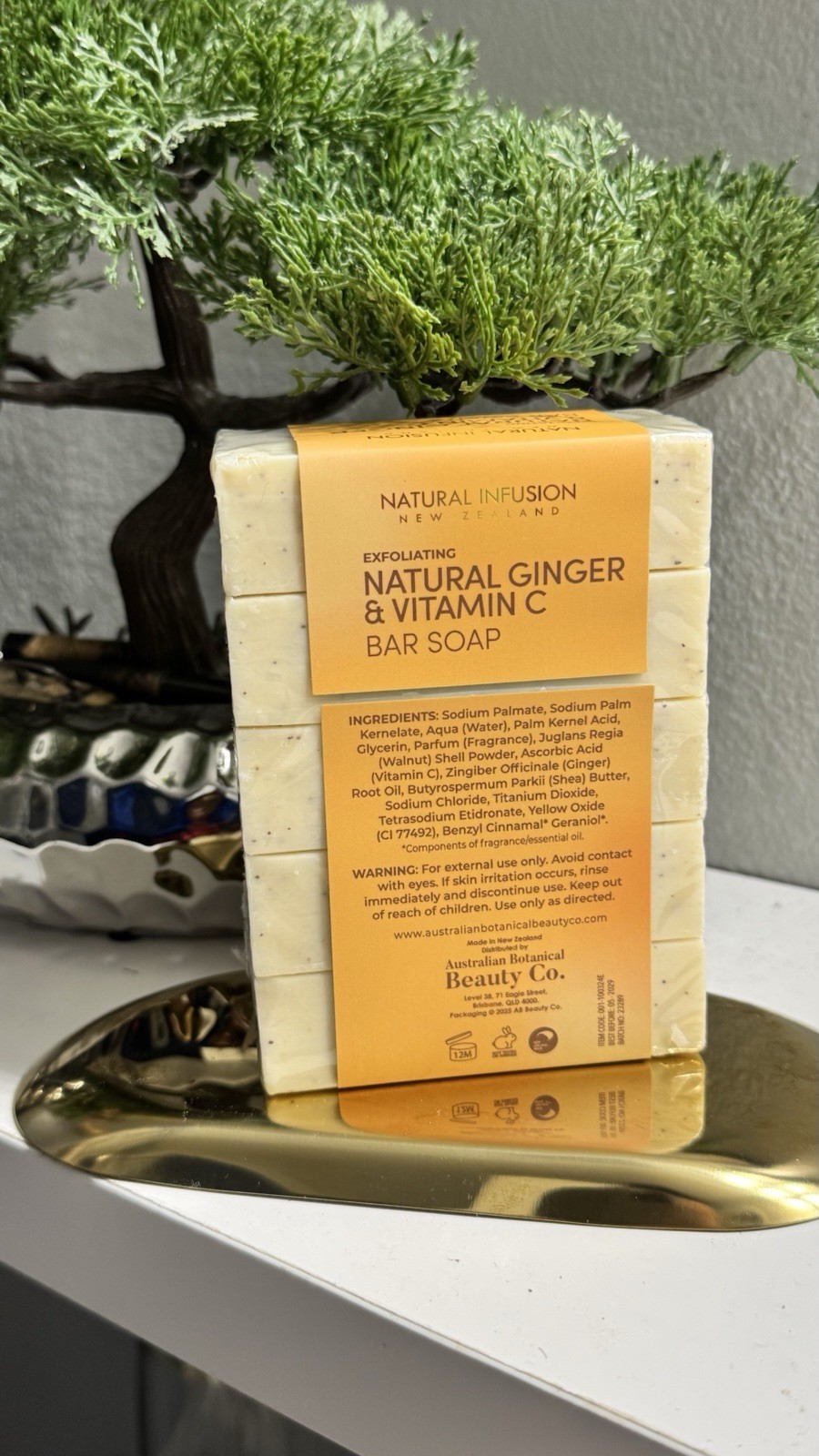 Natural Infusion New Zealand Exfoliating Natural Ginger & Vitamin C Bar Soap