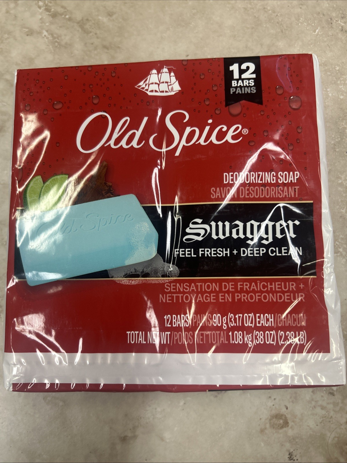 12 Bars Old Spice Swagger Bar Soap 3.17 Oz Each