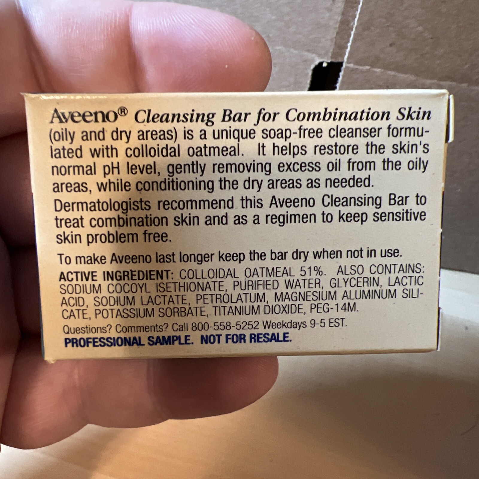 VINTAGE AVEENO Cleansing Bar trial size .9oz (2 pk bundle) For Combination Skin