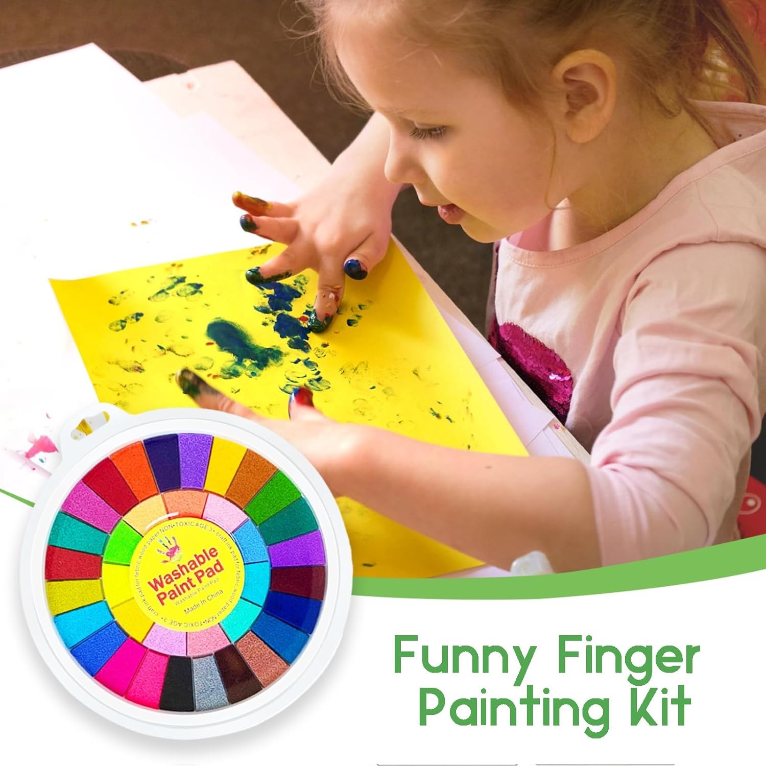 36 Colors Finger Paint Kit,Washable Funny 1 Fl Oz (Pack of 1), 36 color