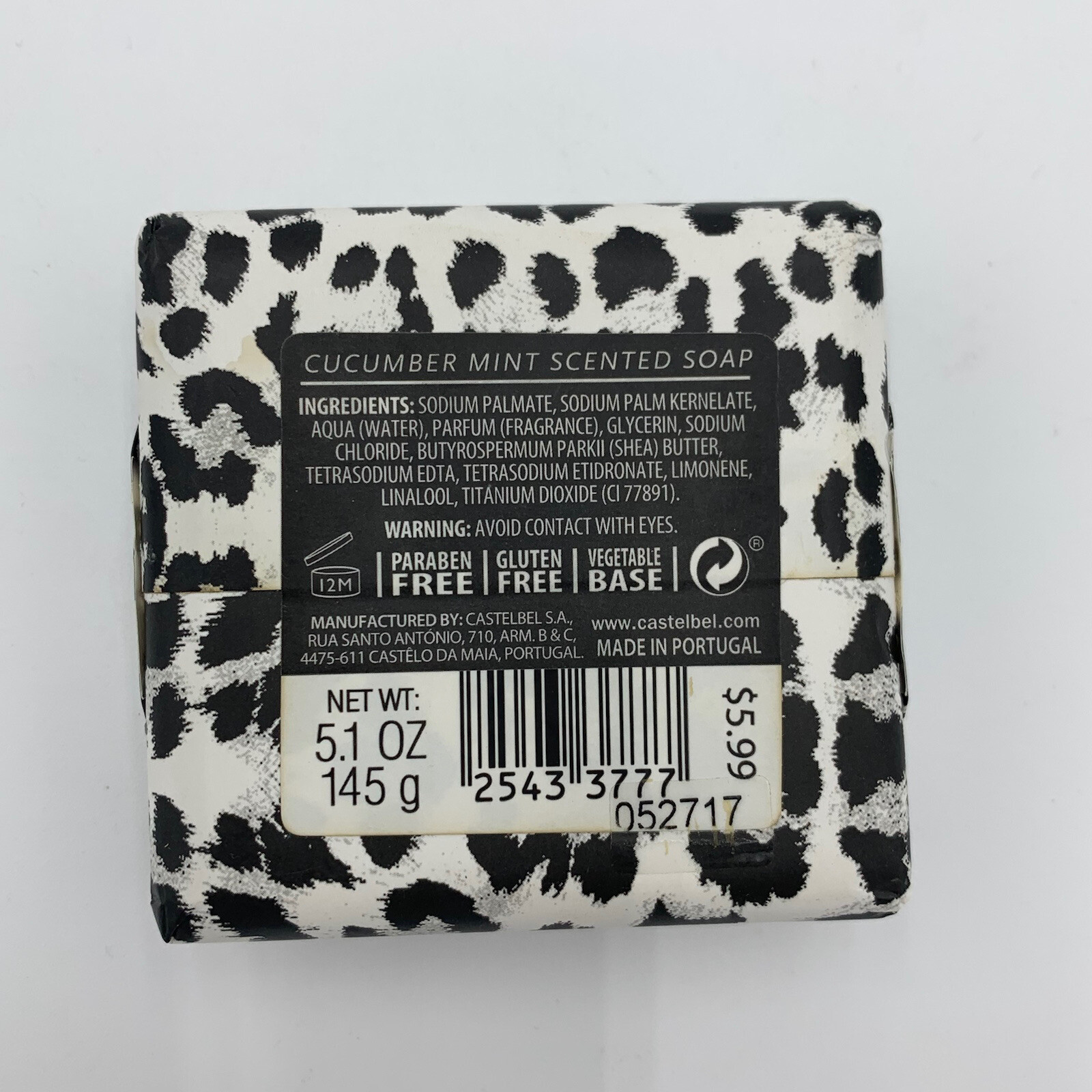 Castelbel Porto La Féline Cucumber Mint Scented Soap 5.1oz 145g