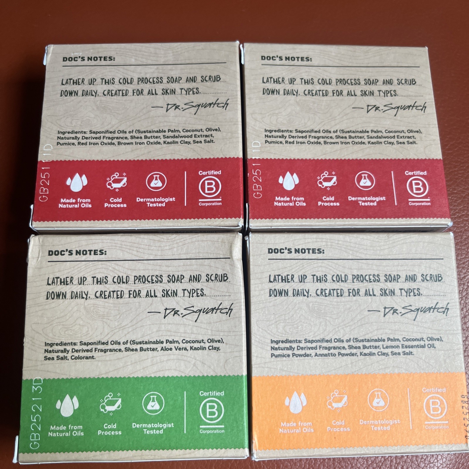 Lot (4) Mixed Scents Dr. Squatch Bar Boxed Men’s Soaps
