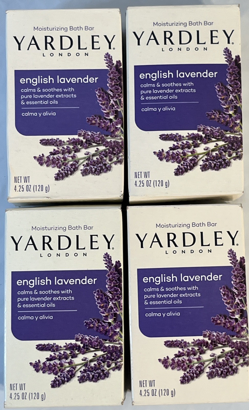 Lot of 4 Bars Yardley of London Soap English Lavender Bar 4.25 oz.