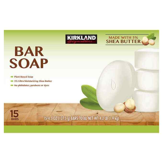 Kirkland Signature Bar Soap with Shea Butter, 15 Bars. NEW SEALED