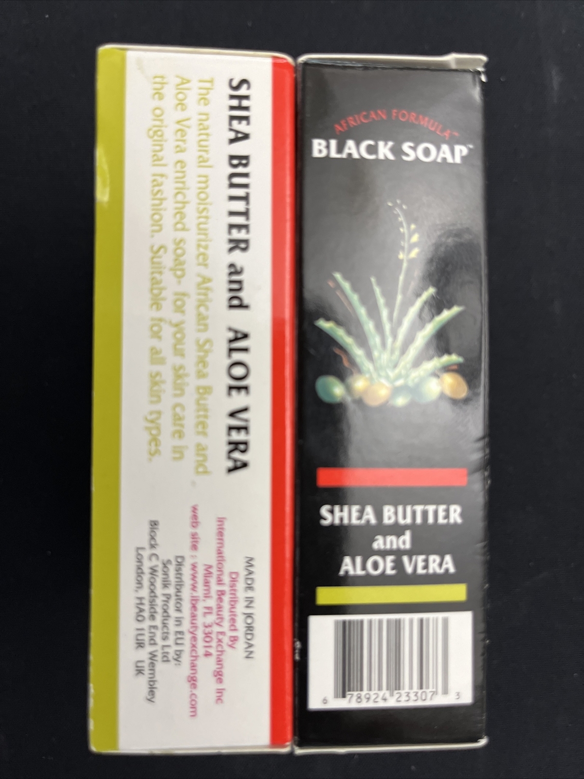 2 Bars-African Black Soap-Shea Butter & Aloe Vera-100% Vegetable Base-3.5 oz