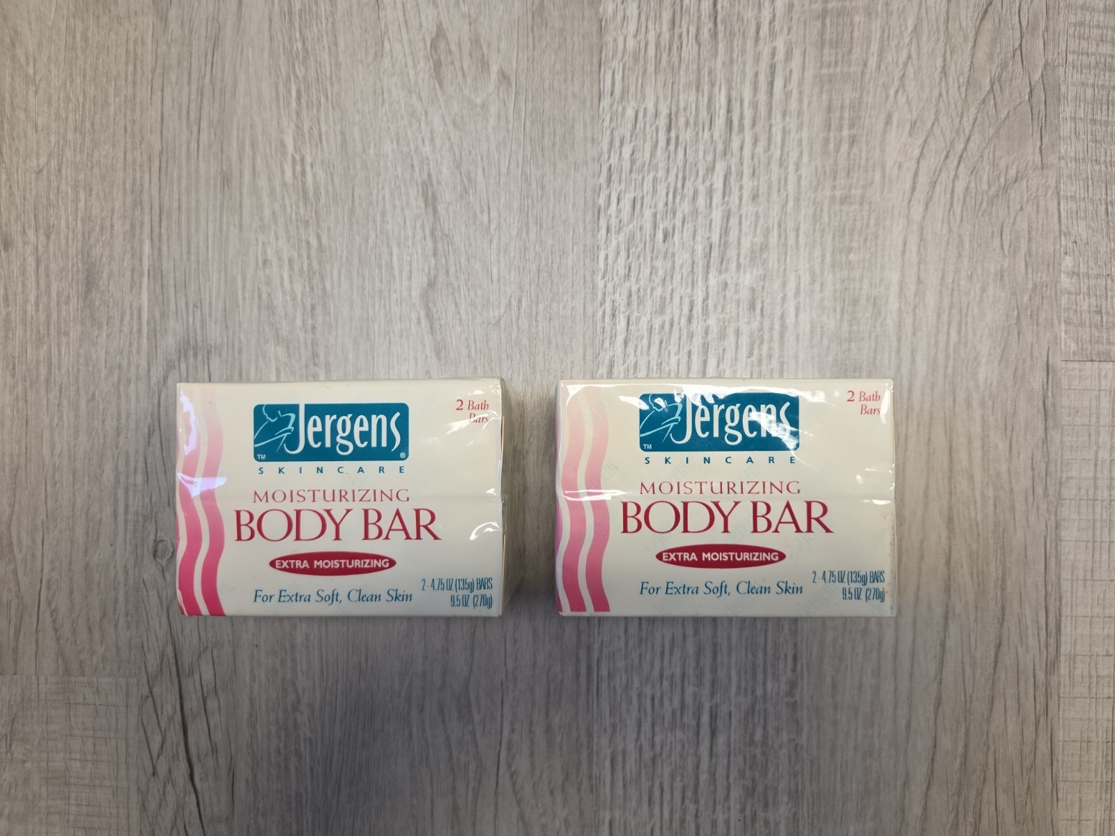 Vintage 1996 Lot Of 4 Jergens Extra Moisturizing Body Bar Soap 4.75 oz ea USA