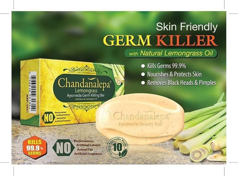 Chandanalepa Cinnamon Ayurvedic Natural Beauty Herbal Soap 4 in 1 pack, 1 free