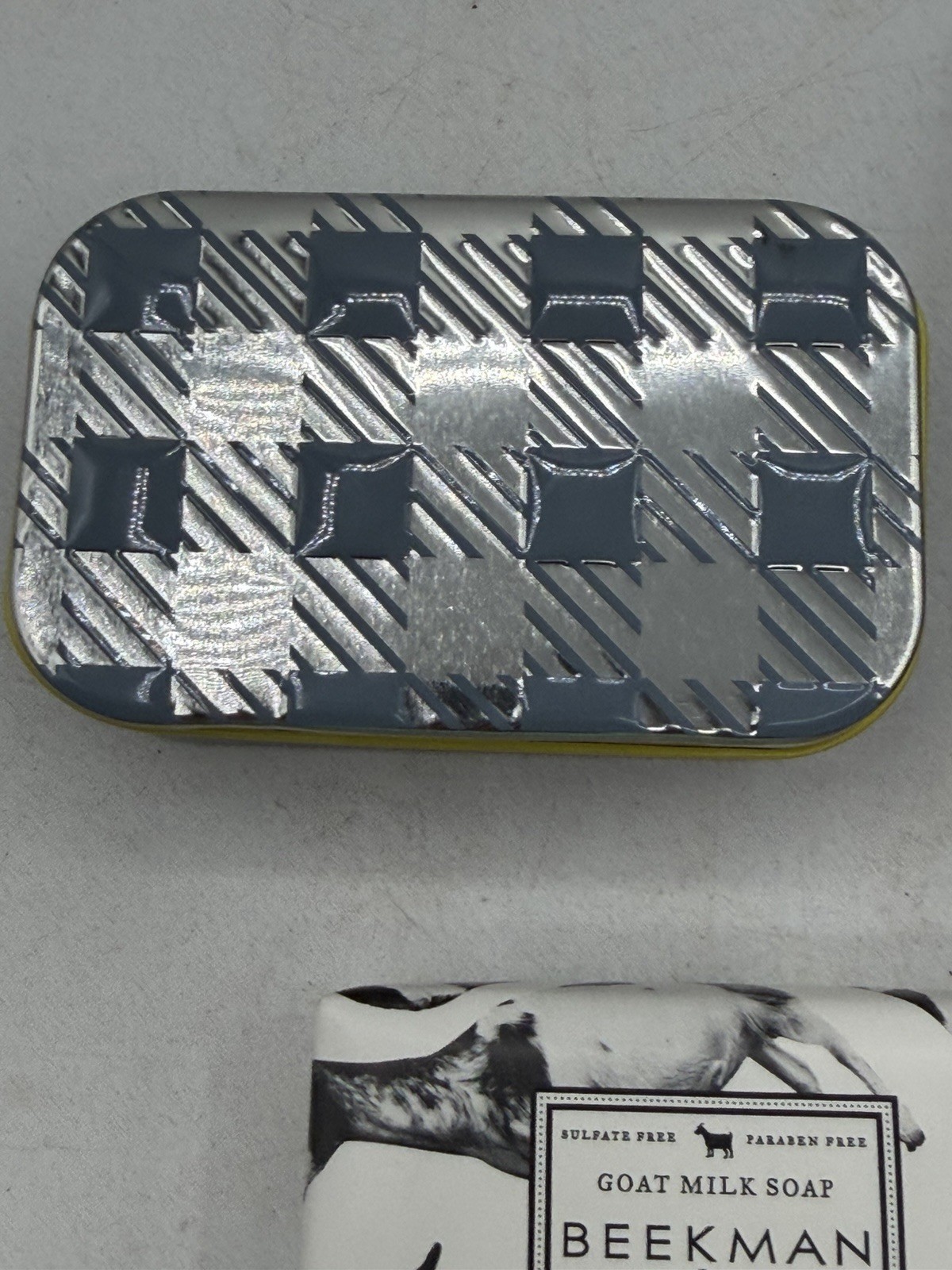 Beekman 1802 Lot of 4 3.5oz Bars of Soap, 2 Decorative Tins
