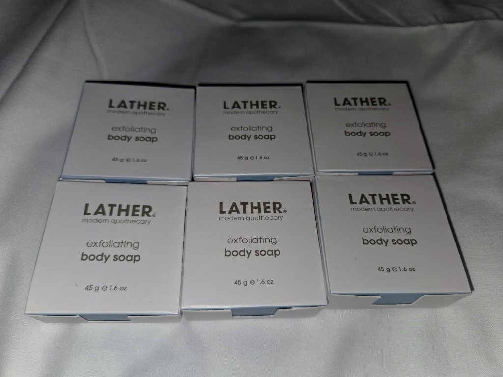 6 Boxes /Bars NEW LATHER Modern Apothecary Exfoliating Body Soap 45 g 1.6 oz