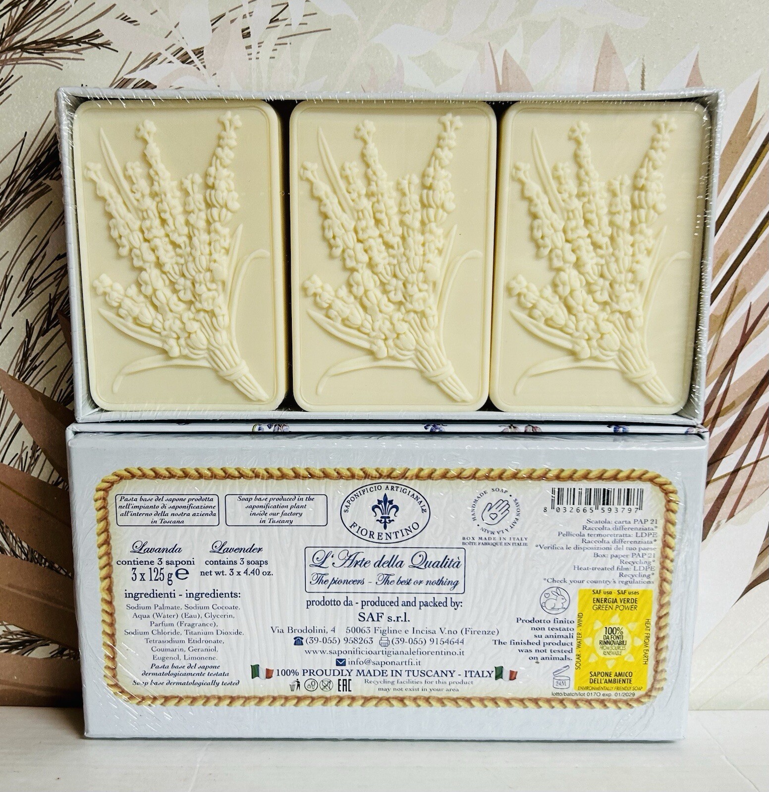 2-Pack Saponificio ~ Lavender Scented Bar Soap 6 Bars 4.40 oz Each