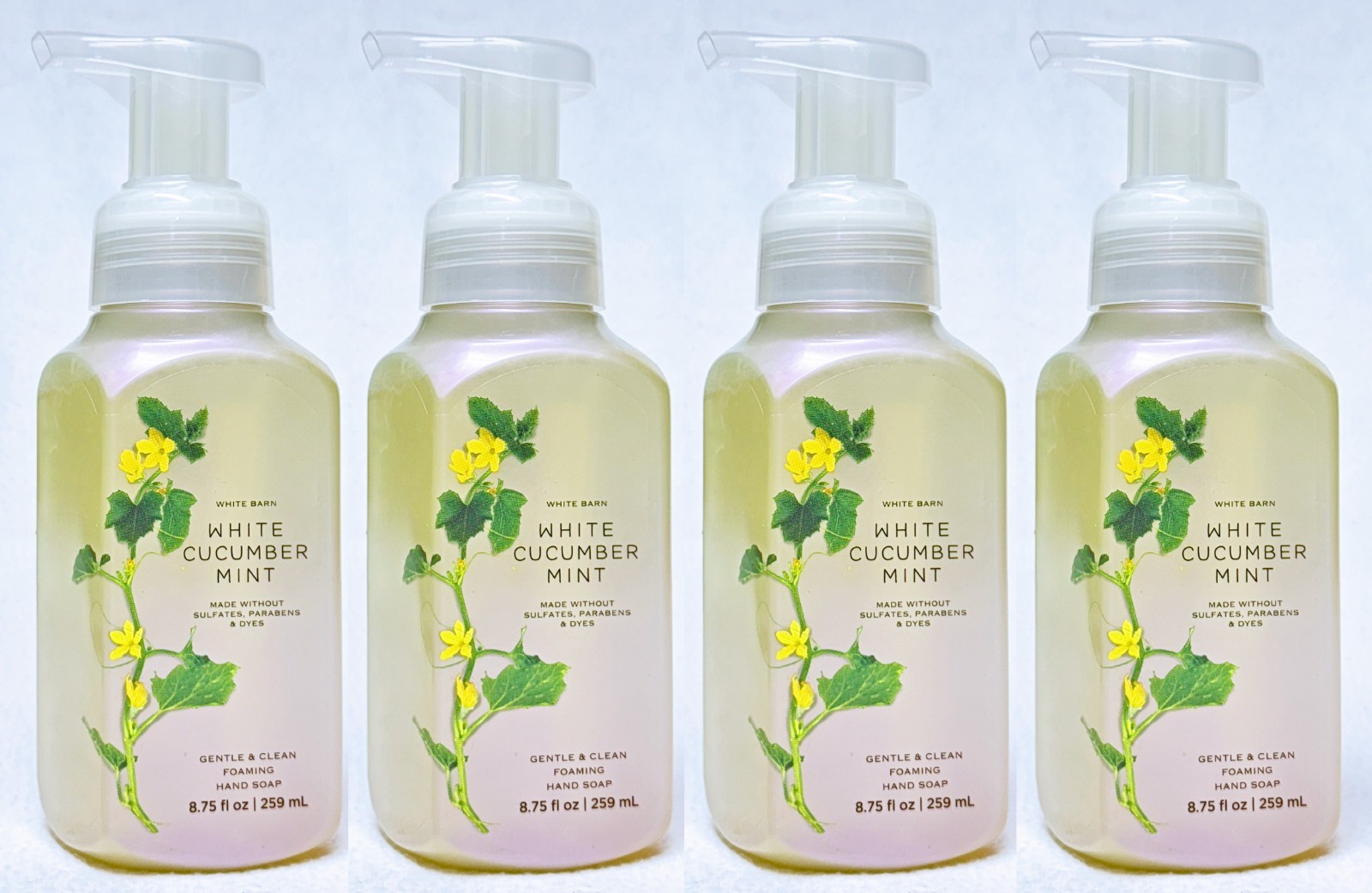 4 Bath & Body Works WHITE CUCUMBER MINT Gentle Foaming Hand Soap 8.75 oz
