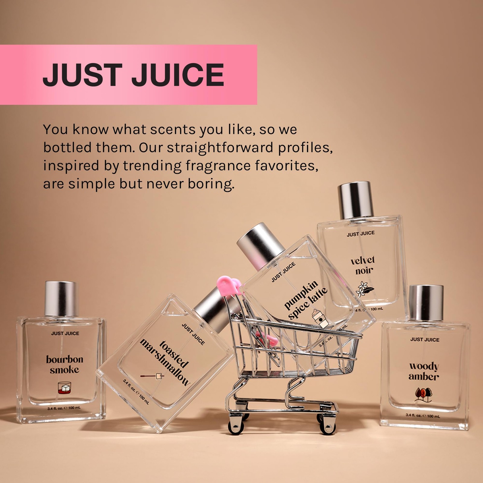 Just Juice Toasted Marshmallow Vanilla Caramel Amber Perfume Unisex 3.4 oz