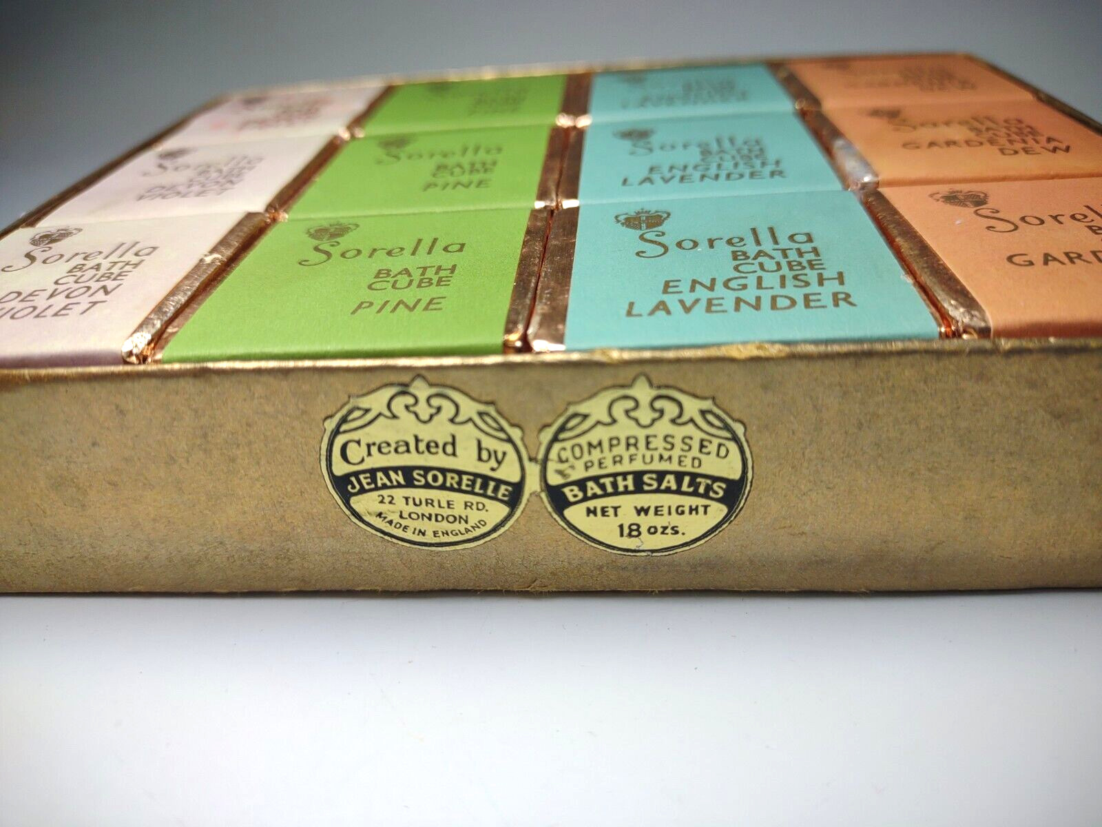 Sorella Bath Salt Cubes Devon Violet Pine English Lavender Gardenia London Vtg