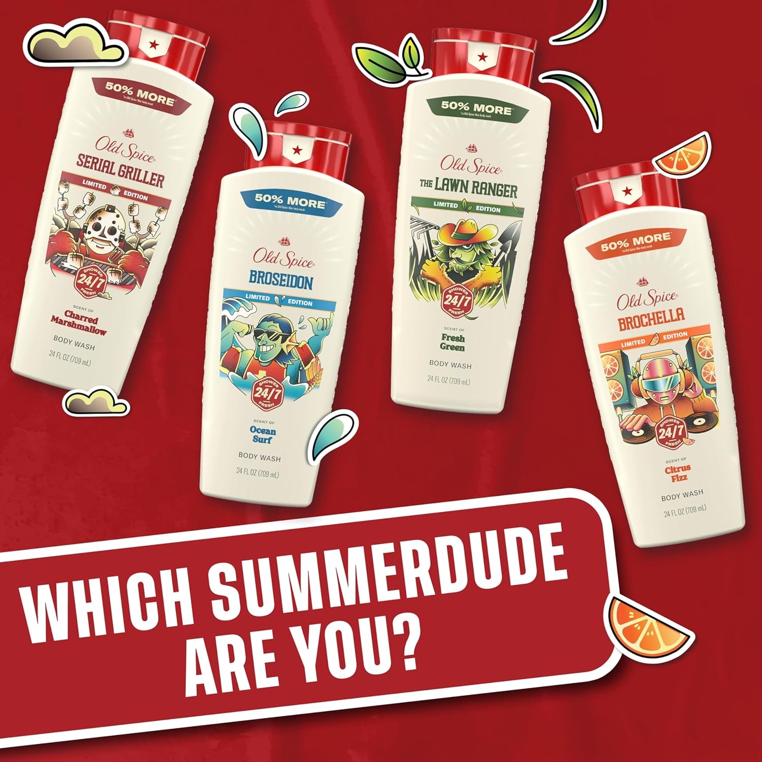 Body Wash for Men, Summerdudes, 24/7 Shower Fresh with Daily Use, Long Lasting