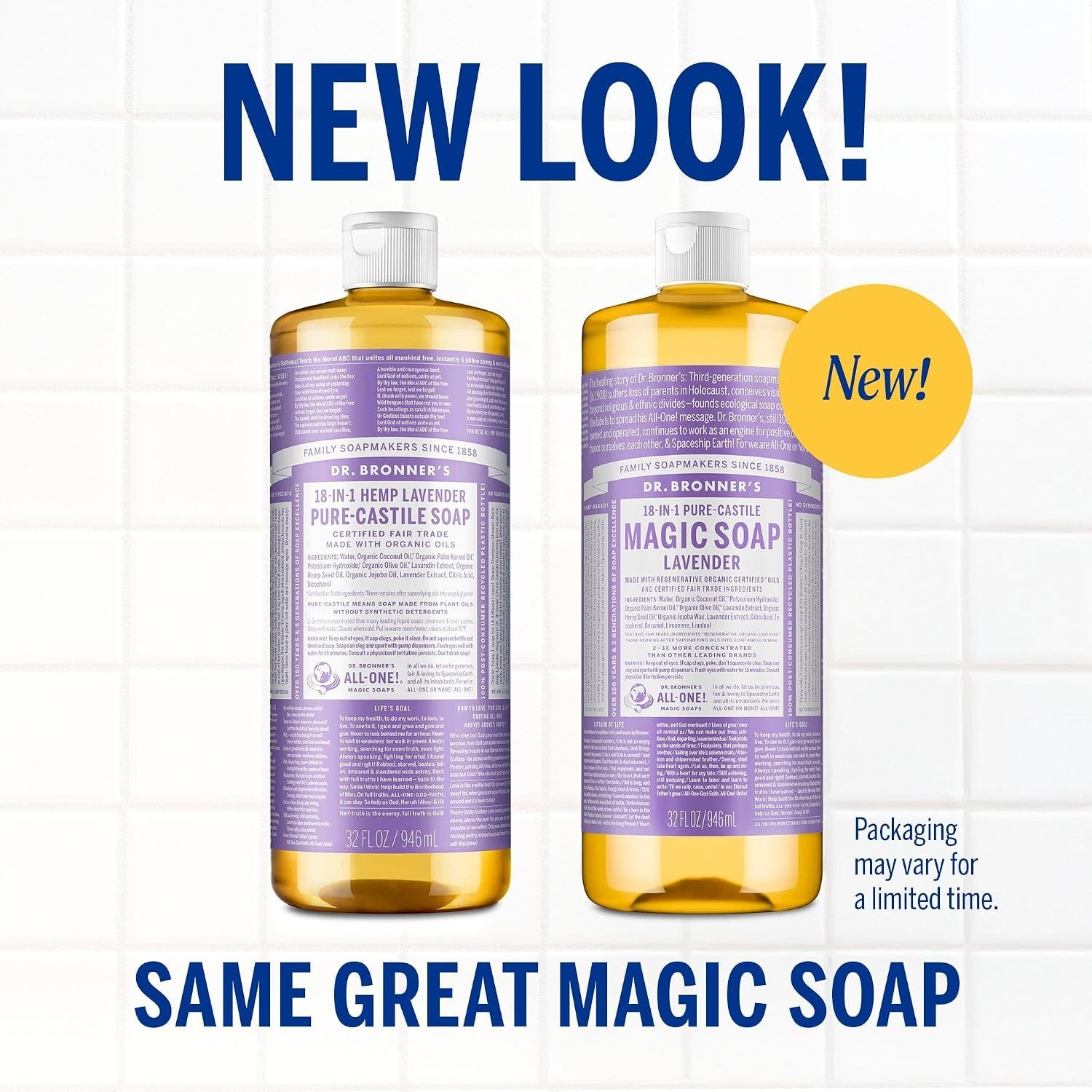 Pure-Castile Liquid Soap, Made with Organic Oils, 18-in-1 Uses: Face, Body, H…