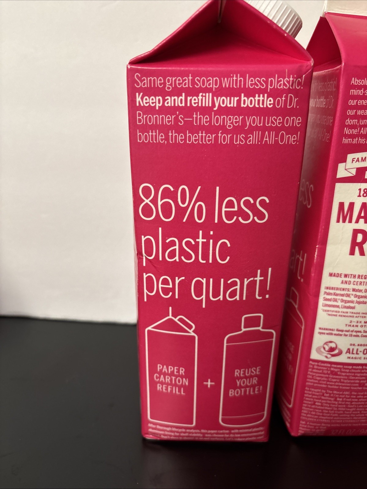 Lot Of 2 Pure Castile Liquid Soap Refill Rose 32 Oz