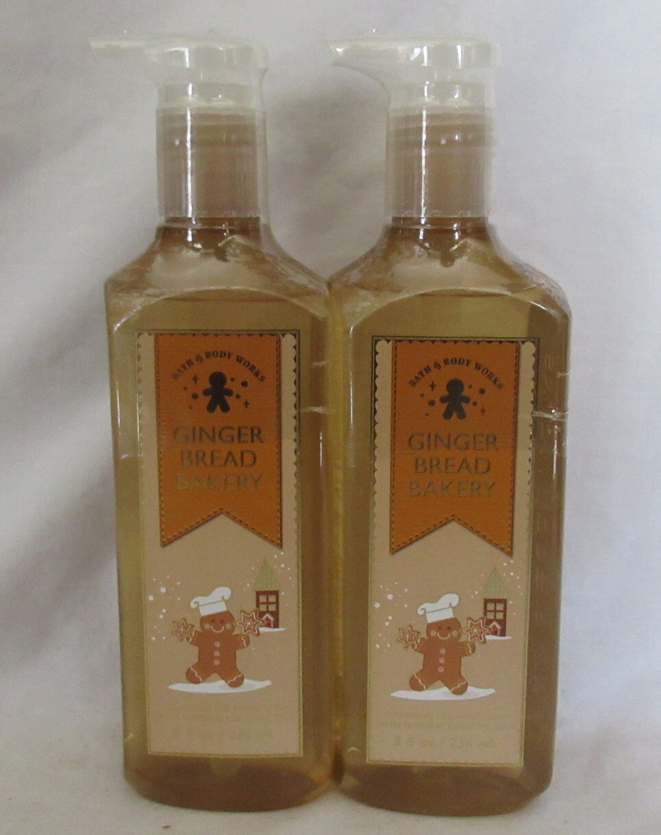 White Barn Bath & Body Works Cleansing Gel Hand Soap Lot of 2 GINGERBREAD BAKERY