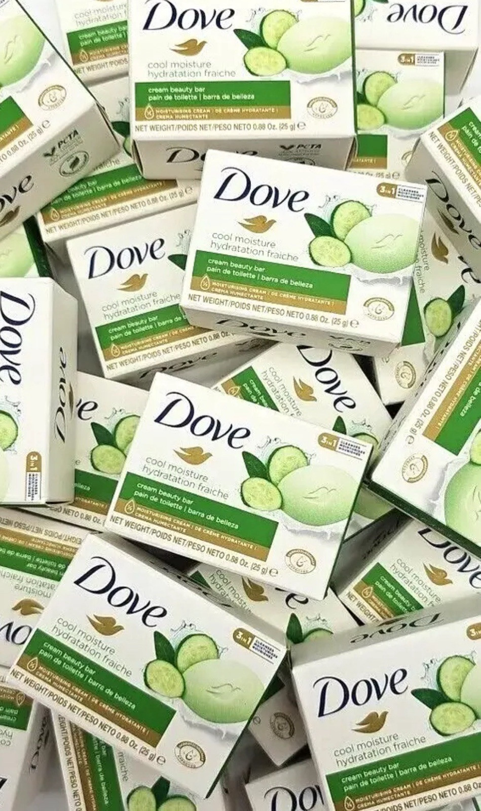 15X Dove Cream Beauty Mini Bars Soap Cucumber & Green Tea 0.88oz Travel Size