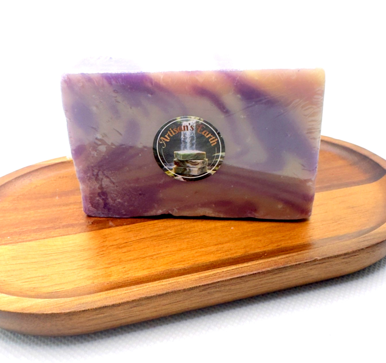 Handmade Midnight Amber Falls Soap Bar 4.8oz Purple Gold Swirl Natural coldpress