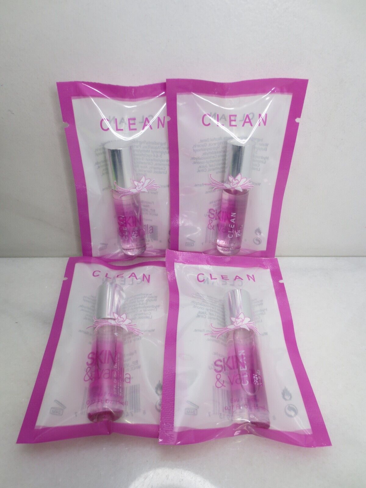 CLEAN SKIN & VANILLA EAU FRAICHE 0.17 OZ – LOT OF 4